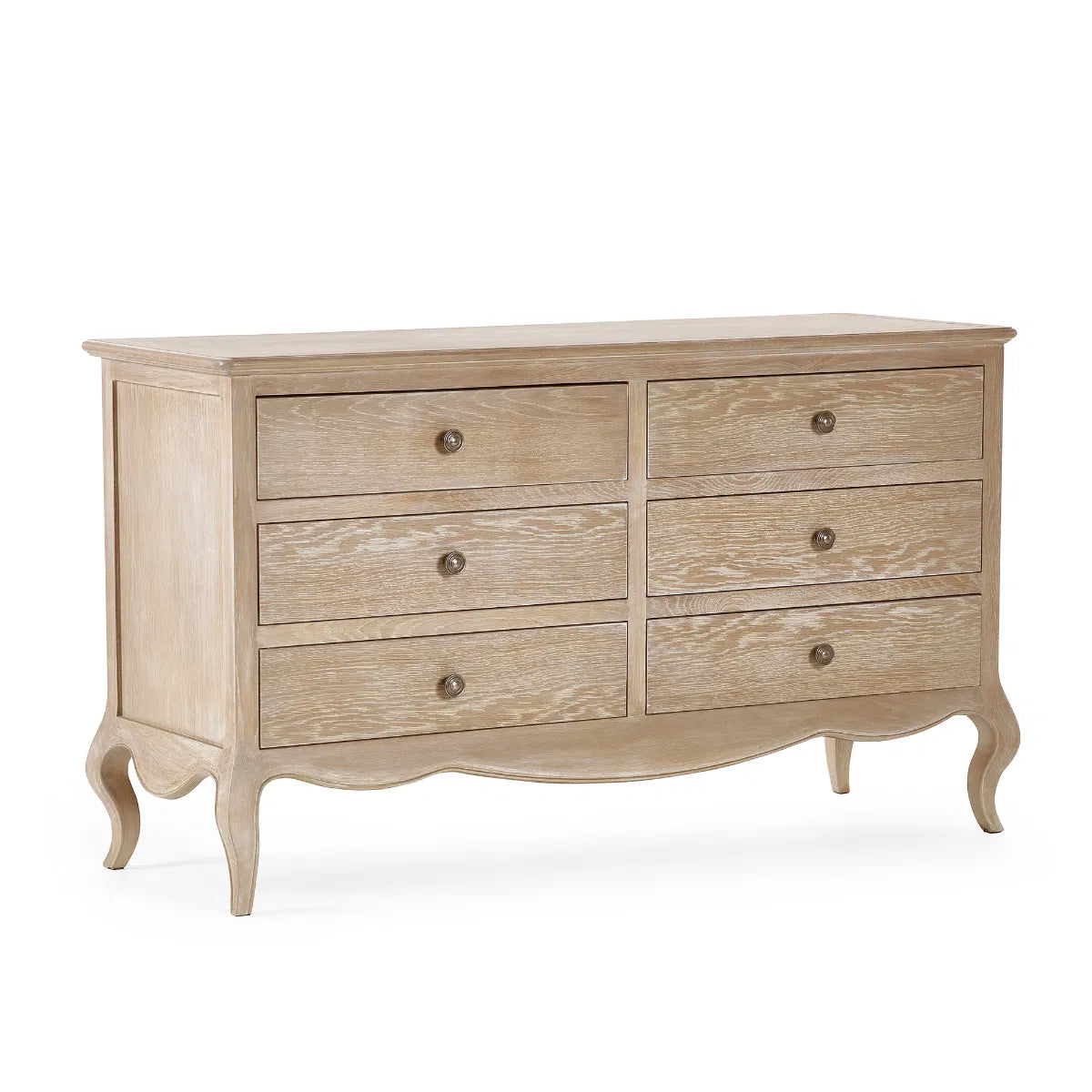 Alda Oak Wood Chest of Drawers Wide